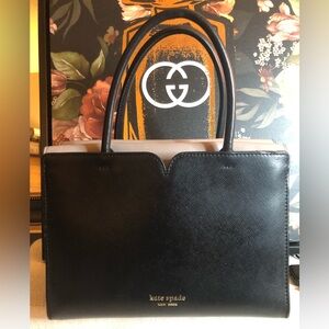 Kate Spade Black and Gray Spencer Satchel